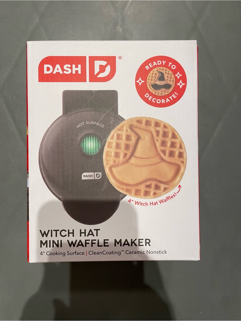 Dash Witch Hat Mini Waffle Maker 4” Cooking Surface NEW
